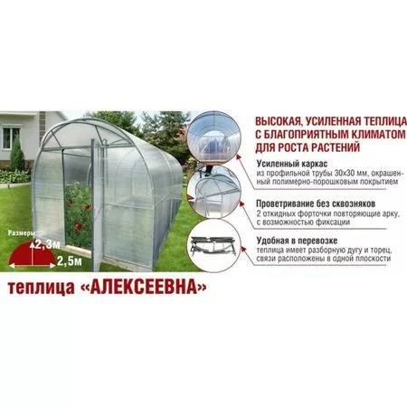 Теплица (каркас) «Алексеевна-Усиленная» — для теплица